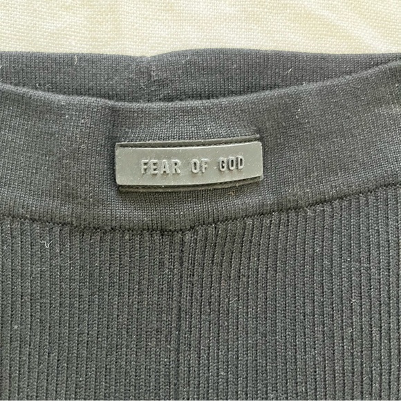 NWT FEAR OF GOD ESSENTIALS Black Rib Leggings Size S - Picture 3 of 5